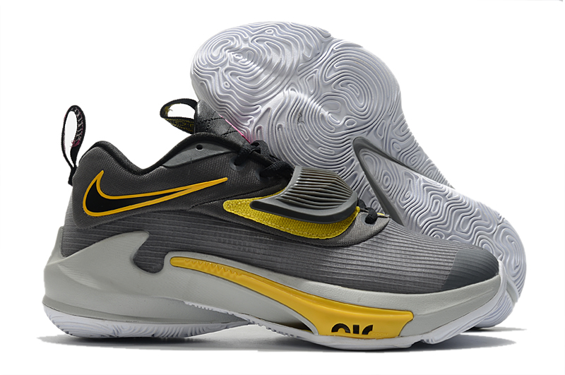 2022 Nike Freak 3 Grey Black Yellow Shoes